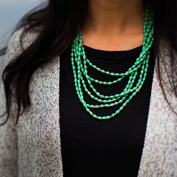 kiira necklace in blue-green