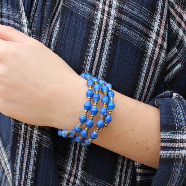 Jinja Wrap Bracelet in Blue
